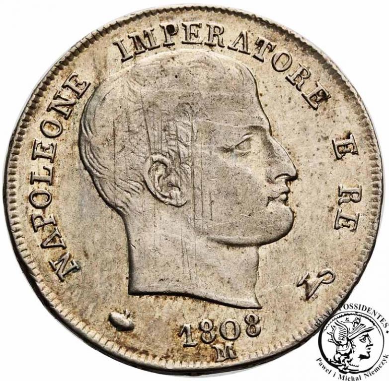 Włochy Napoleon I 1 lira 1808 M = Milan st.3+