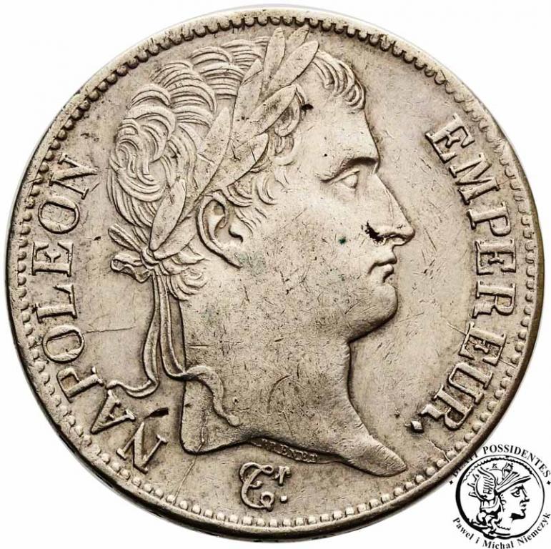 Francja 5 franków 1812 W Napoleon I st.3+