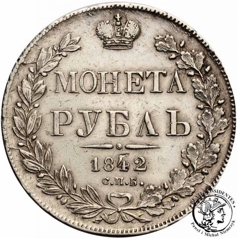 Rosja Mikołaj I rubel 1842 st. 3