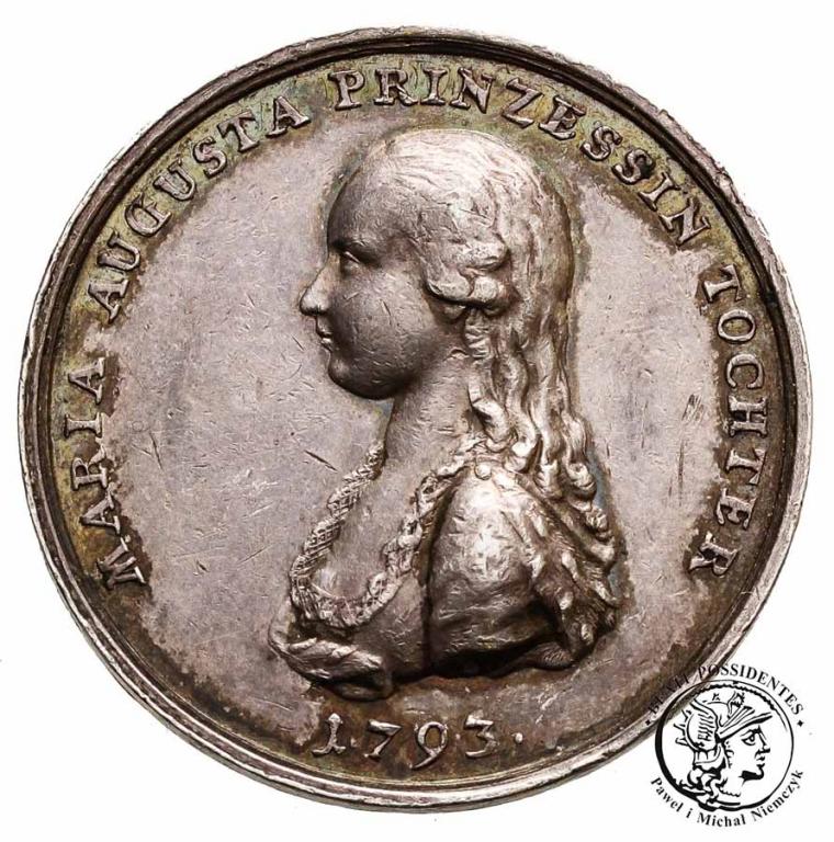 Niemcy Saksonia medal srebro 1793 st.3+