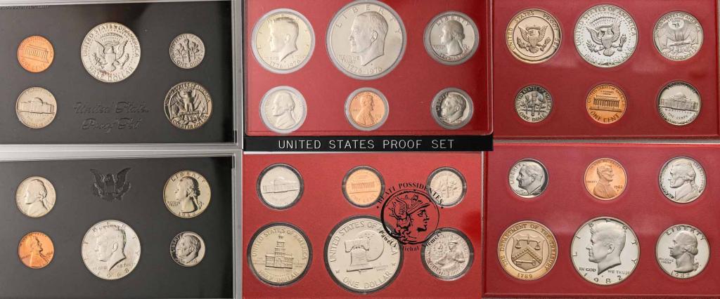 USA zestaw rocznikowy monet obiegowych różne st.L