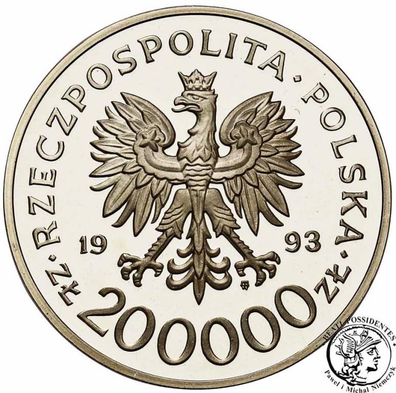 Polska III RP 200 000 złotych 1993 Szczecin st.L