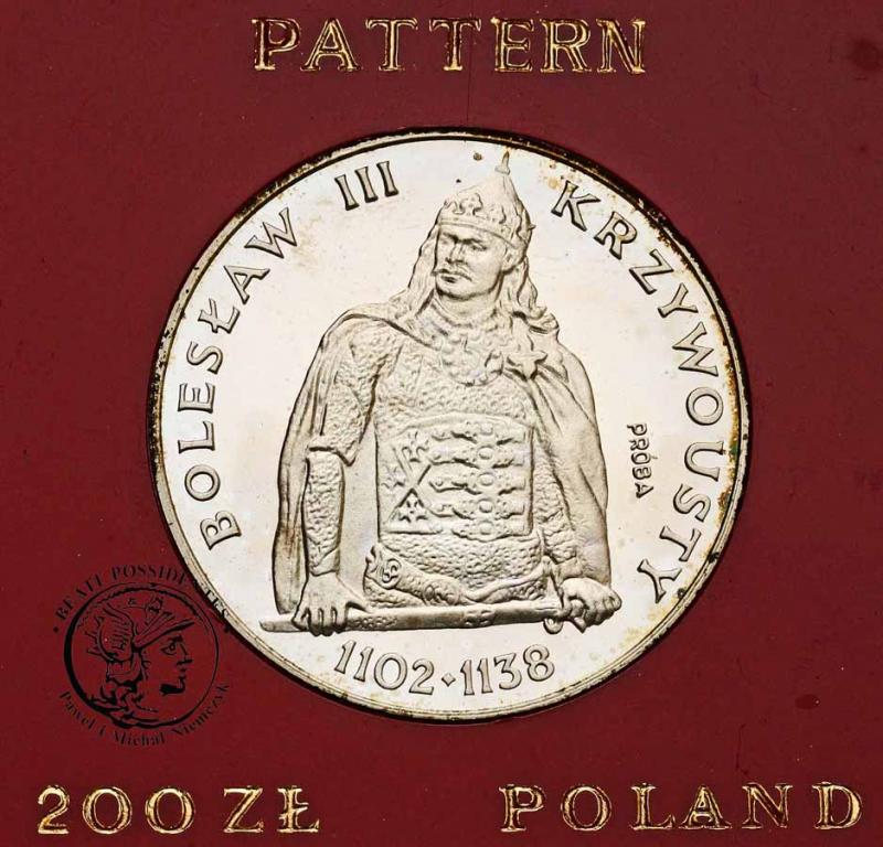 PRÓBA SREBRO 200 zł Bolesław III Krzywousty 1982 L