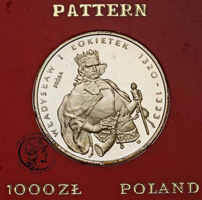 Polska PRL PRÓBA SREBRO 1000 zł Łokietek 1986 st.L