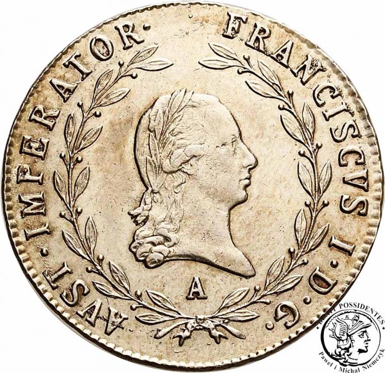 Austria 20 Krajcarów 1820 A Wiedeń st.3+
