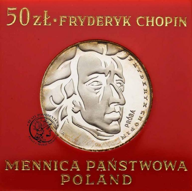 PRÓBA Srebro 50 złotych 1972 Fryderyk Chopin st.L