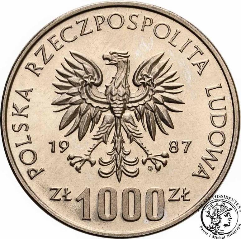PRL PRÓBA Nikiel 1000 złotych 1987 K. Wielki st.L