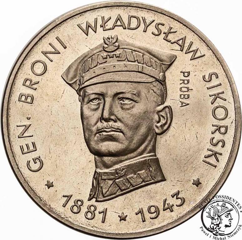 PRÓBA Nikiel 100 złotych 1981 Sikorski st.L