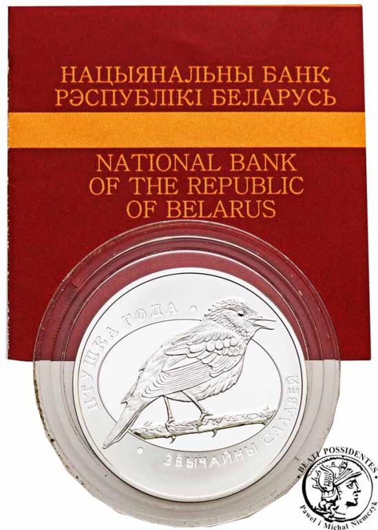 Białoruś 10 Rubli 2007 Słowik zwyczajny st. L
