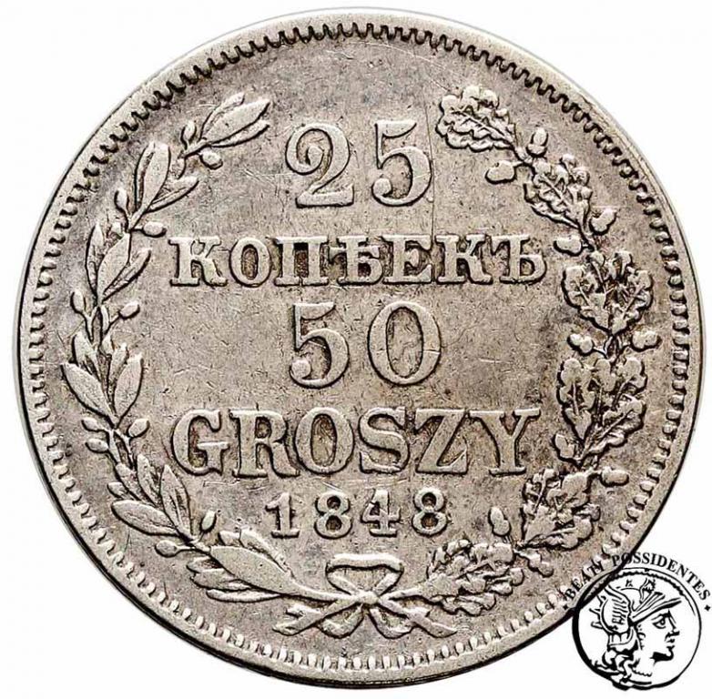 25 kopiejek = 50 groszy 1848 MW Mikołaj I st.3
