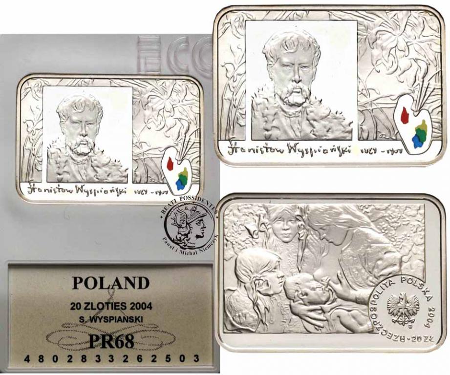 Polska 20 złotych 2004 S. Wyspiański GCN PR68
