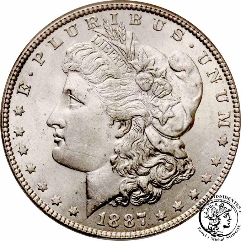 USA 1 dolar 1887 Philadelphia NGC MS64