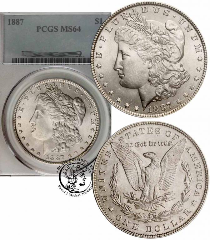 USA 1 dolar 1887 Philadelphia PCGS MS64