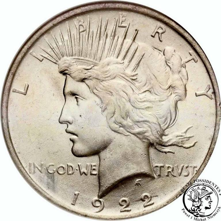 USA 1 dolar 1922 Philadelphia NGC MS63