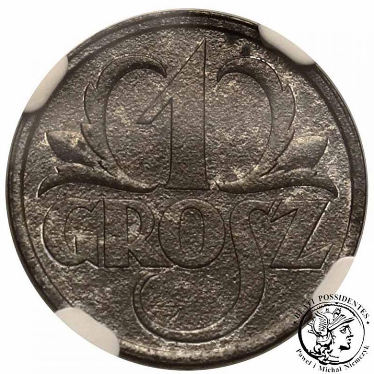 Polska Generalna Gubernia 1 grosz 1939 NGC MS62