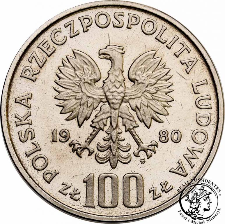 Polska PRÓBA Nikiel 100 złotych 1980 Głuszce st. L