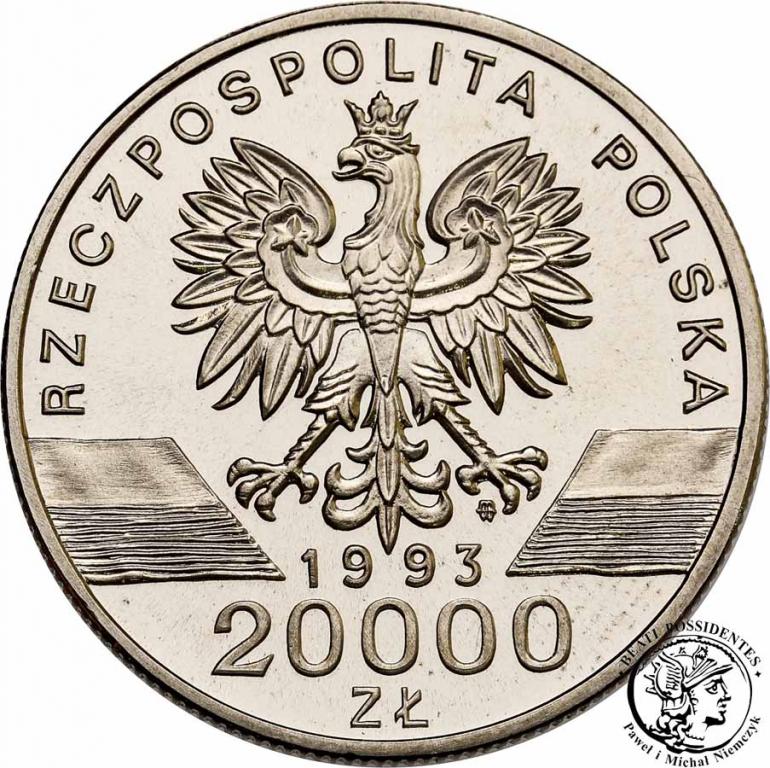 Polska PRÓBA Nikiel 20000 złotych 1993 Jaskółki sL