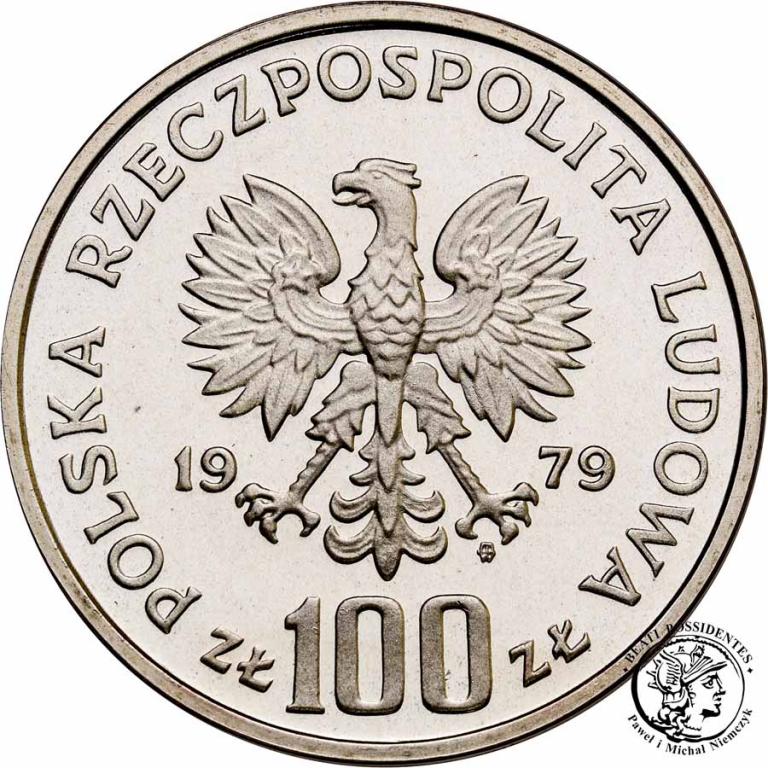 Polska PRÓBA Srebro 100 złotych 1979 Ryś st. L/L-