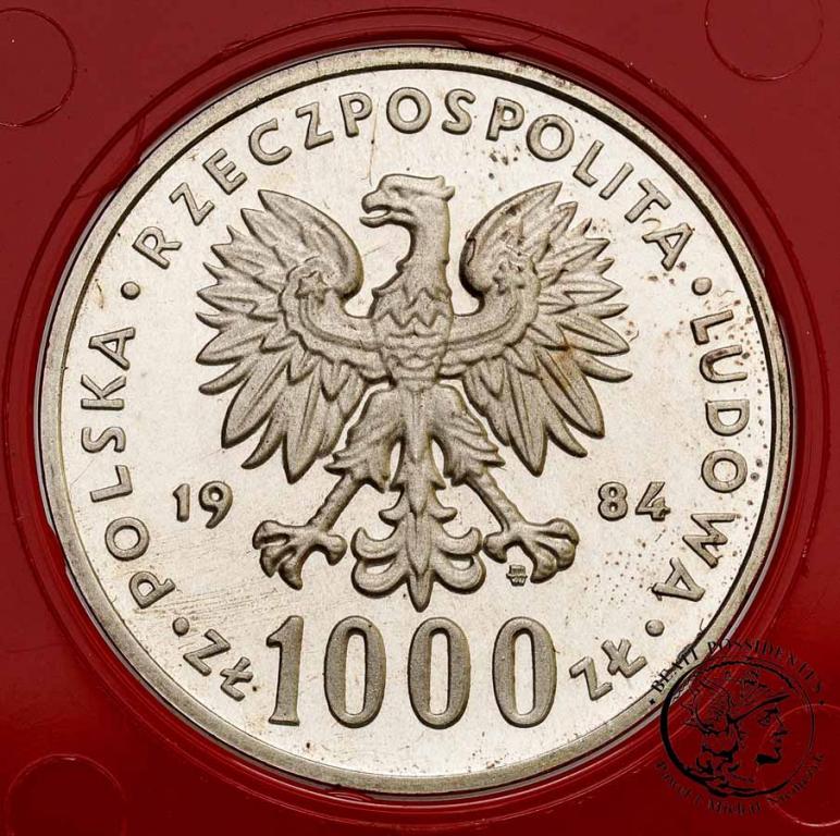Polska PRÓBA Srebro 1000 złotych 1984 Łabędź st.L-