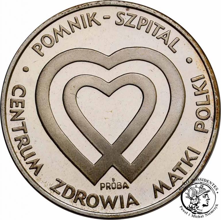 PRÓBA Srebro 1000 złotych 1986 Szpital Pomnik st.L