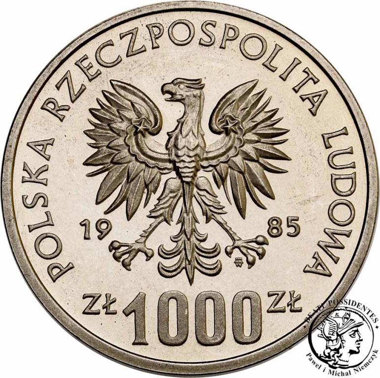 Polska PRÓBA Nikiel 1000 złotych 1985 Wiewiórka sL