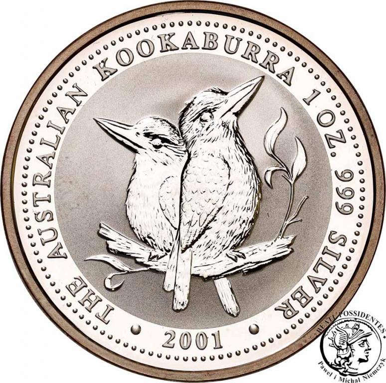 Australia 1 dolar 2001 Kookaburra 1oz Ag st.L