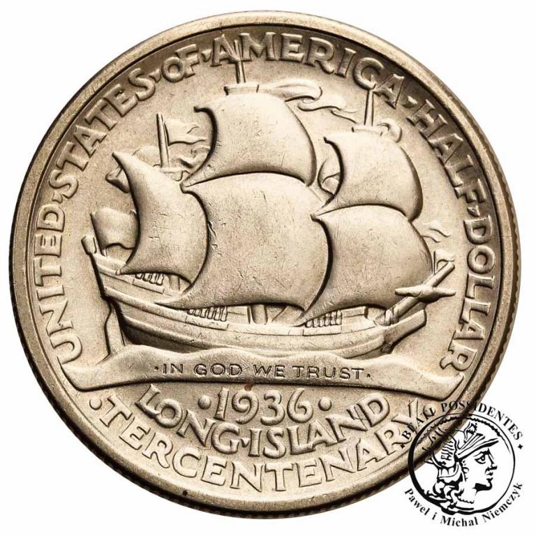 USA 1/2 dolara 1936 Long Island st. 3+