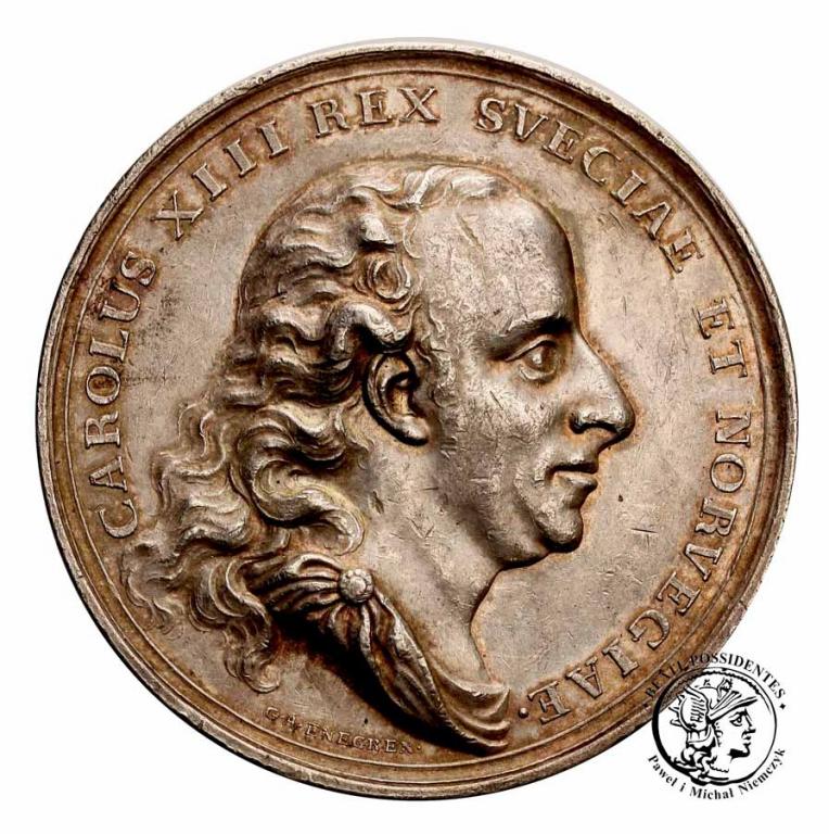 Szwecja SREBRO medal królewski 1815 Karol XIII st3