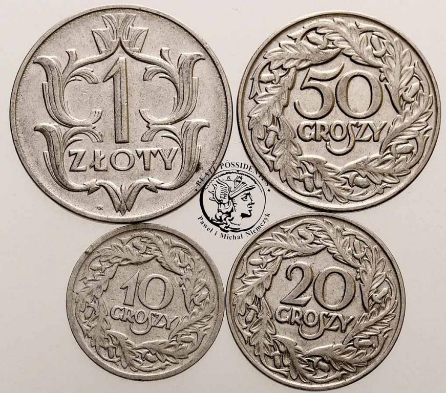 Polska II RP monety niklowe lot 4 sztuk st. 3