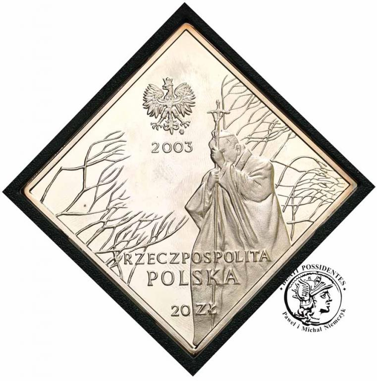 Polska 20 złotych 2003 Jan Paweł II klipa st. L/L-