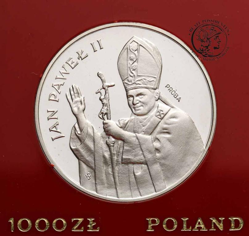 PRÓBA Srebro 1000 złotych 1982 Jan Paweł II st.L-