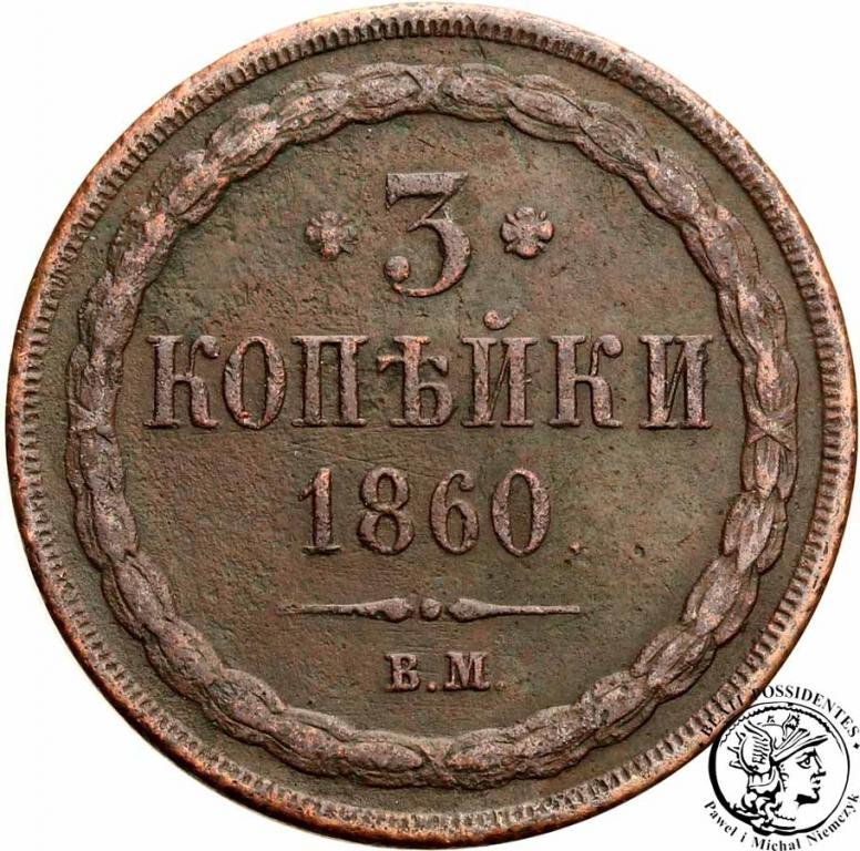Polska 3 kopiejki 1860 BM Aleksander II st.3