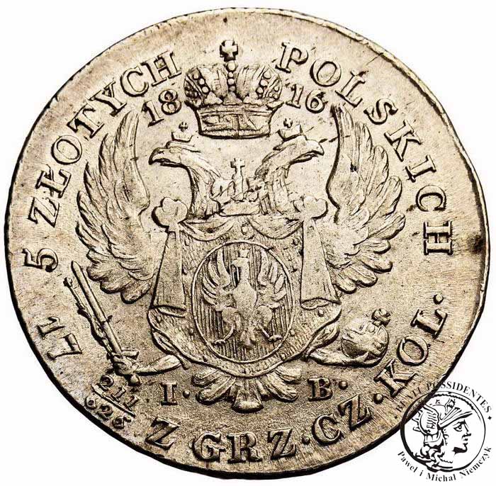 Polska Aleksander I 5 złotych 1816 Warszawa st. 3+