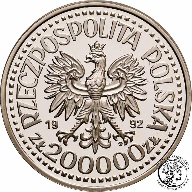 III RP 200 000 zł 1992 Warneńczyk popiersie st.L