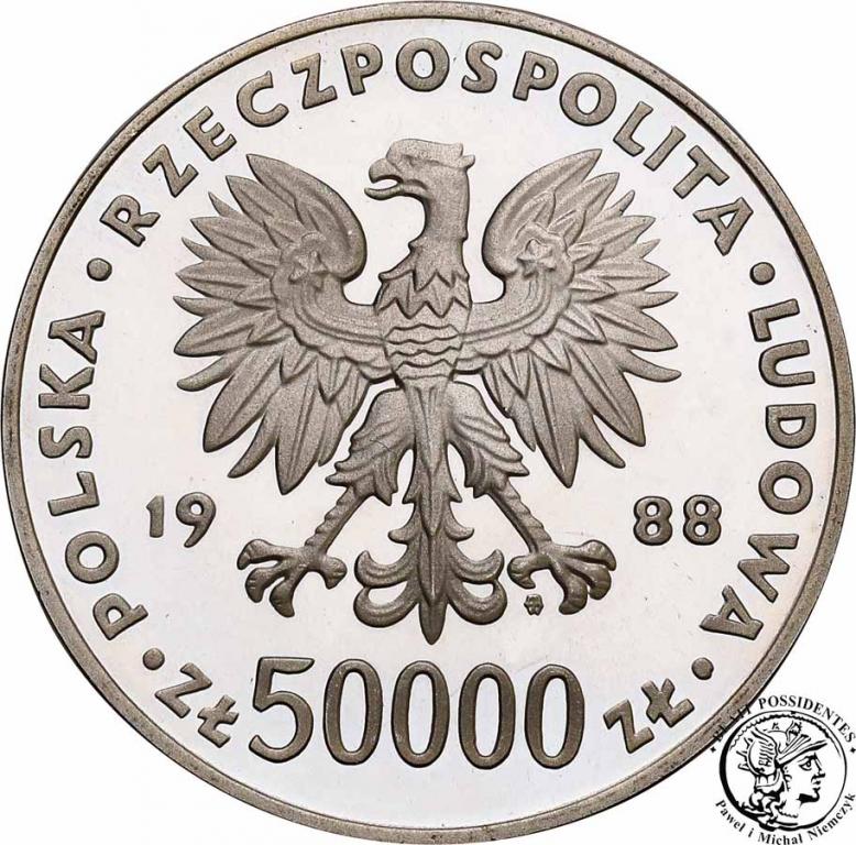 PRL 50 000 złotych 1988 Piłsudski LUSTRZANKA st.L-
