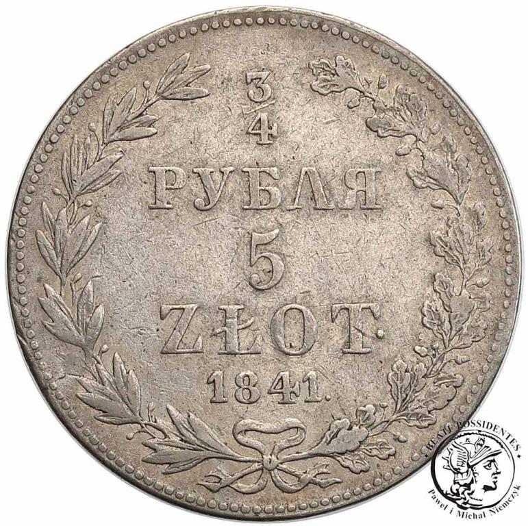 Polska 3/4 Rubla = 5 złotych 1841 MW Mikołaj I st3