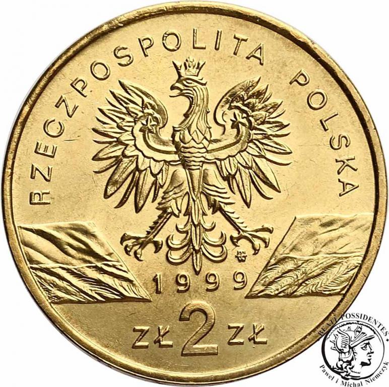 Polska III RP 2 złote 1999 Wilk st.1
