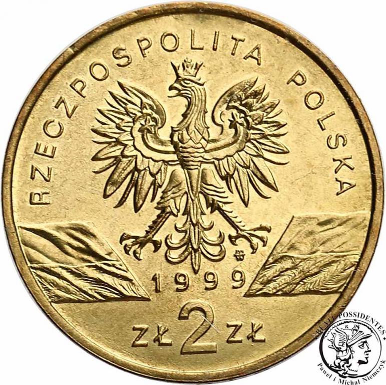 Polska III RP 2 złote 1999 Wilk st.1