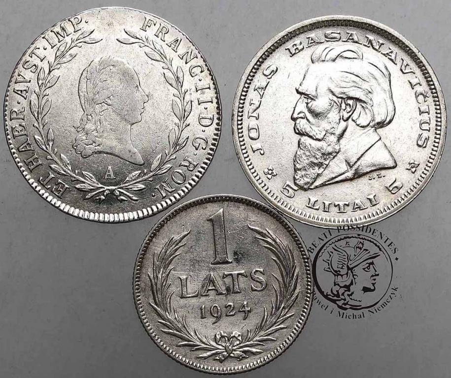 Europa monety srebrne lot 3 szt.