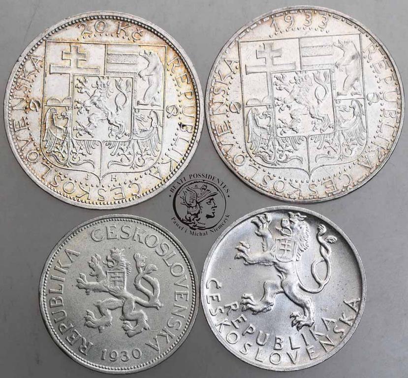 Czechosłowacja monety srebrne lot 4 szt. st.2