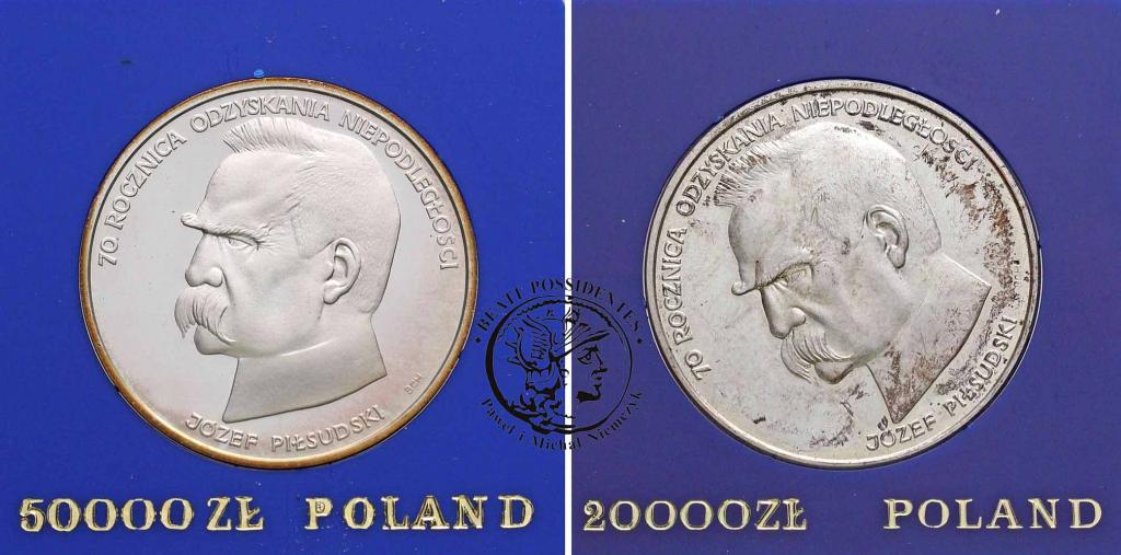 50 000 złotych 1988 Piłsudski lot 2 szt. st.L/2