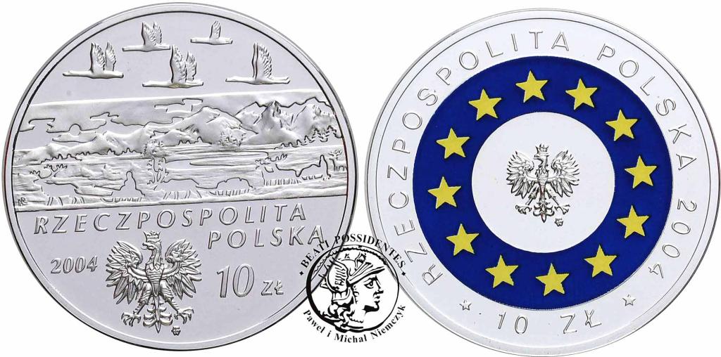10 złotych 2004 Czekanowski + Wstąpienie do UE stL