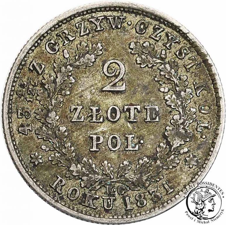 Polska Mikołaj I 2 złote 1831 st.3-