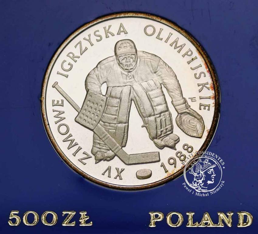 Polska PRL 500 złotych 1987 Calgary hokej st. L-