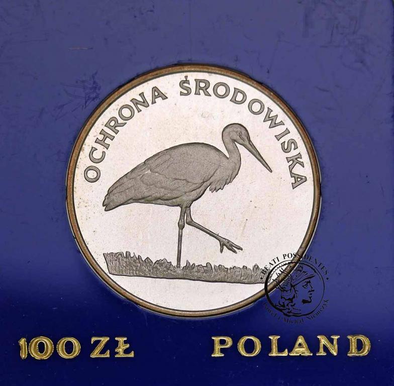 100 złotych 1982 Ochrona Środowiska Bocian st.L