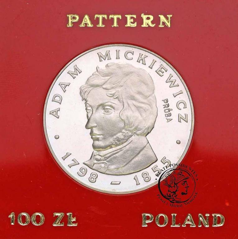 PRÓBA Srebro 100 złotych 1978 Adam Mickiewicz st.L
