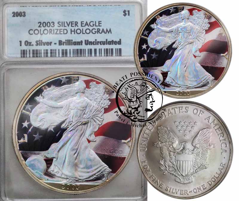 USA 1 dolar 2003 silver eagle uncja srebra st. 1