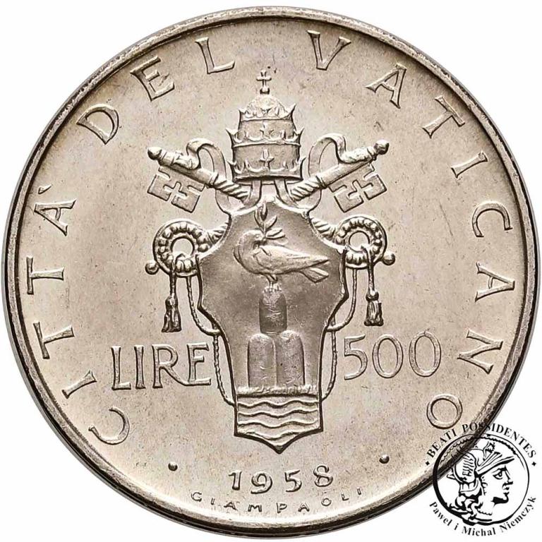 Watykan 500 Lire 1958 Pius XII st.1