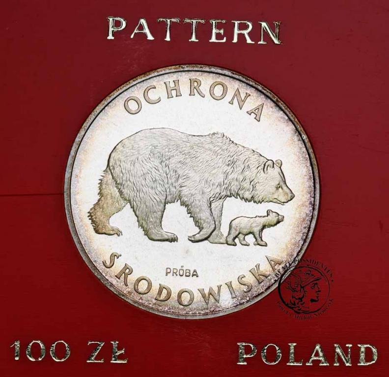 PRÓBA SREBRO 100 złotych 1983 Niedźwiedzie st. L