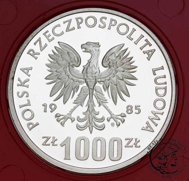 PRÓBA SREBRO 1000 złotych 1985 Wiewiórka st. L
